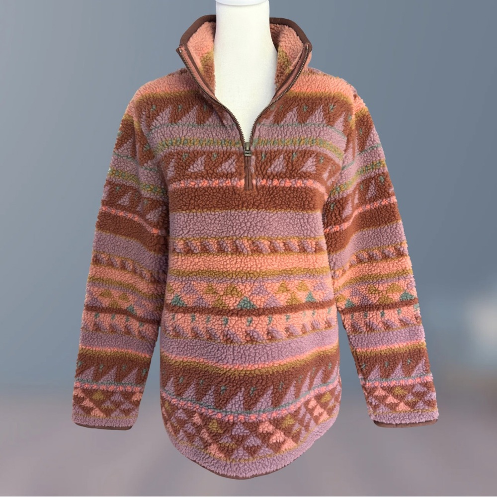 L.L. Bean Signature Sherpa Fleece Quarter Zip Pullover